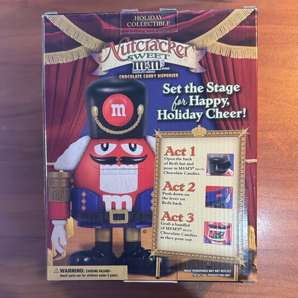 Limited Edition M&M'S Nutcracker Sweet Chocolate Candy Dispenser Red and Blue - Picture 4 of 10